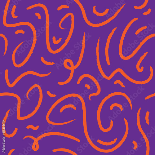 Abstract Doodle Lines Vector Seamless Pattern