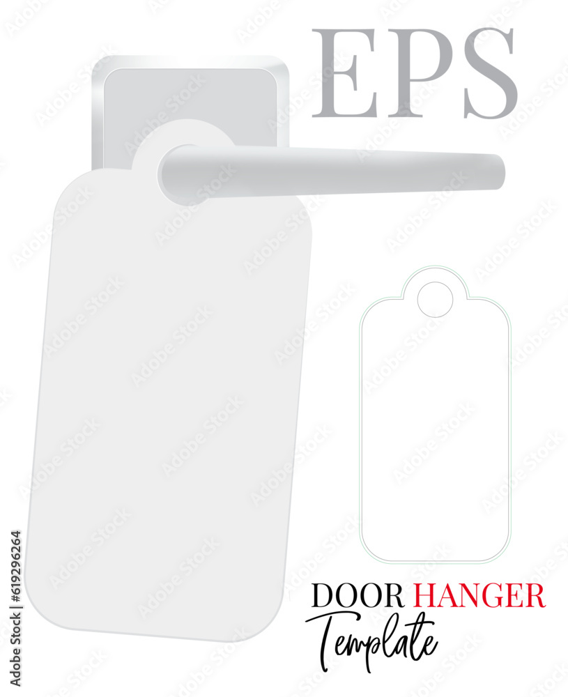 Door hanger display, Door Hanger Template, Vector with die cut, laser