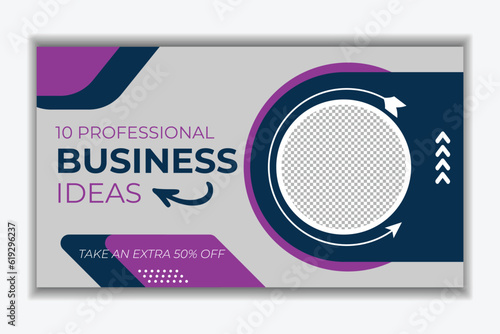 Business youtube thumbnail or web banner  template design