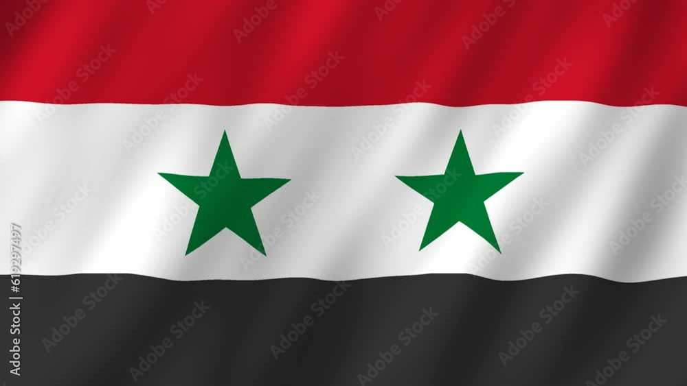 Flag of the Syria waving animation. looping National Syria flag animation background 4k Flag of the Syria waving animation. looping National Syria flag animation background 4k