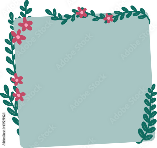 cute frame with flowers and leafs isolated icon vector illustration design