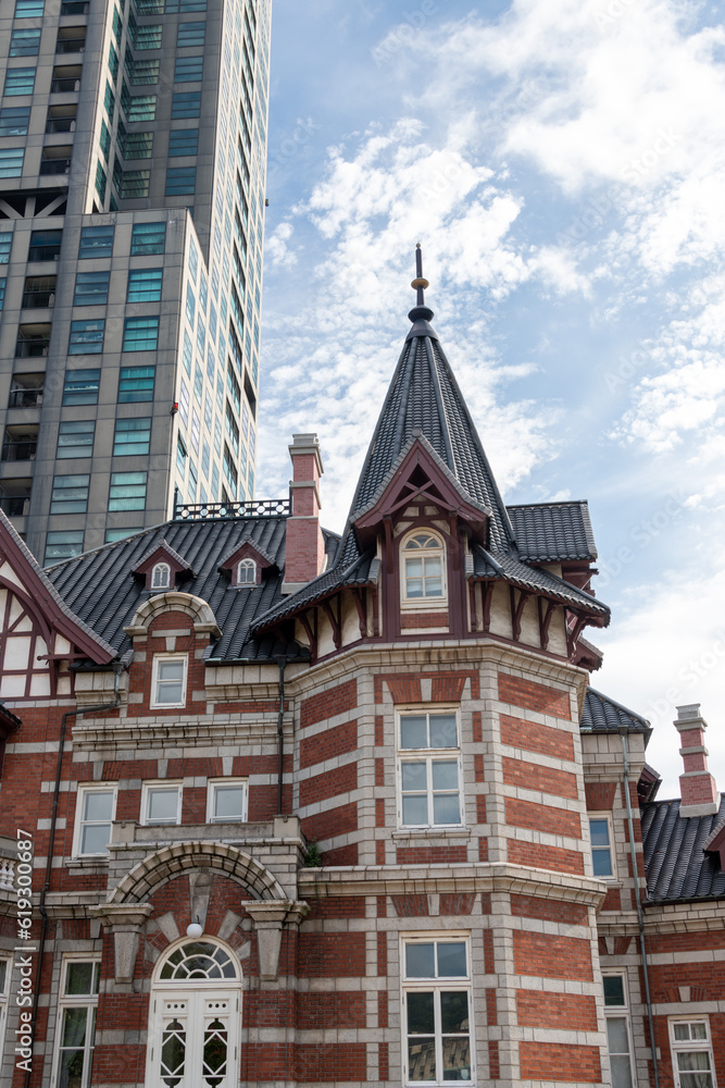 Restored historical European building in Moji port retrospective area in Japan Restored historical European building in Moji port retrospective area in Japan