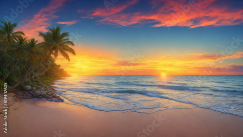 sunset on the beach © Designly