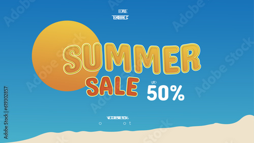 Summer Sale text effect vector