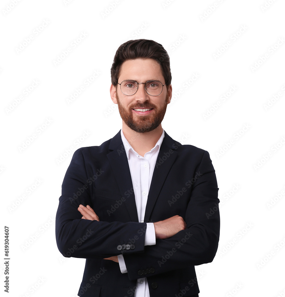 Portrait of handsome man with glasses isolated on white Portrait of handsome man with glasses isolated on white