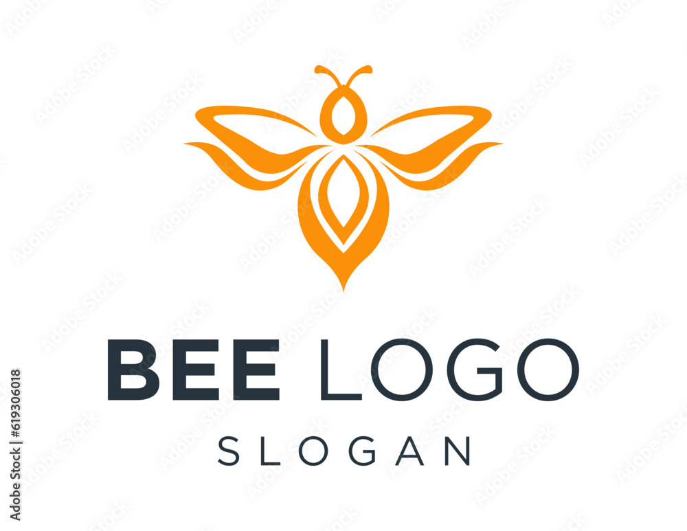 Obraz premium Logo design about Bee on a white background. created using the CorelDraw application.