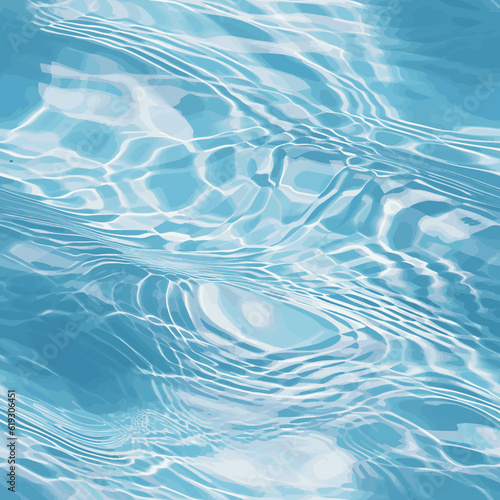 Close-Up of Calm Blue and Light Blue Water Pool Ripples. Seamless pattern. Infinitely tileable.