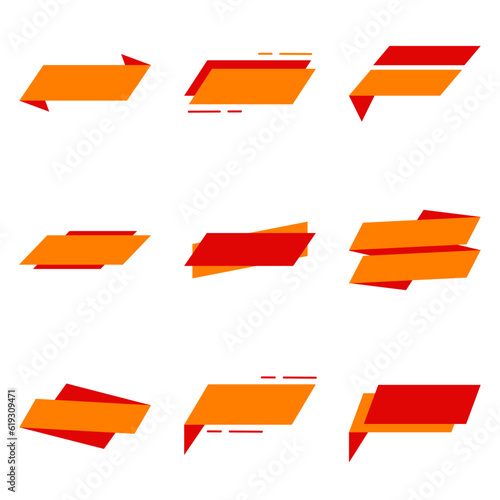 Set of origami speech bubbles for sale promotion tag. Vector illustration. Eps 10.