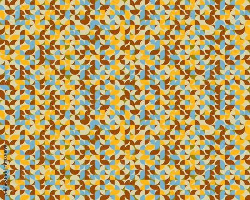 Retro-style seamless pattern with circular motif