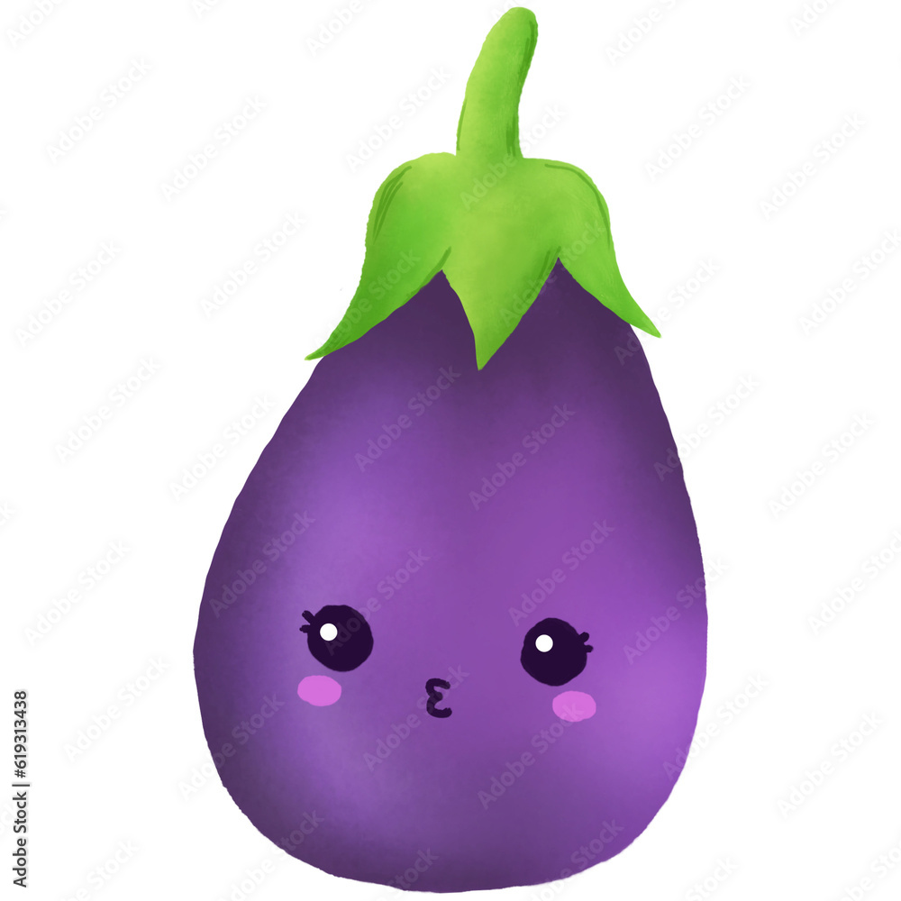 Eggplant Isolated Detailed Hand Drawn Painting Illustration Eggplant Isolated Detailed Hand Drawn Painting Illustration