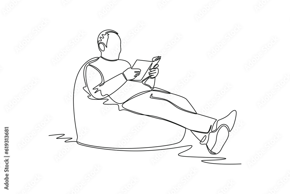 Single one line drawing Books and reading concept. Continuous line draw design graphic vector illustration. Single one line drawing Books and reading concept. Continuous line draw design graphic vector illustration.