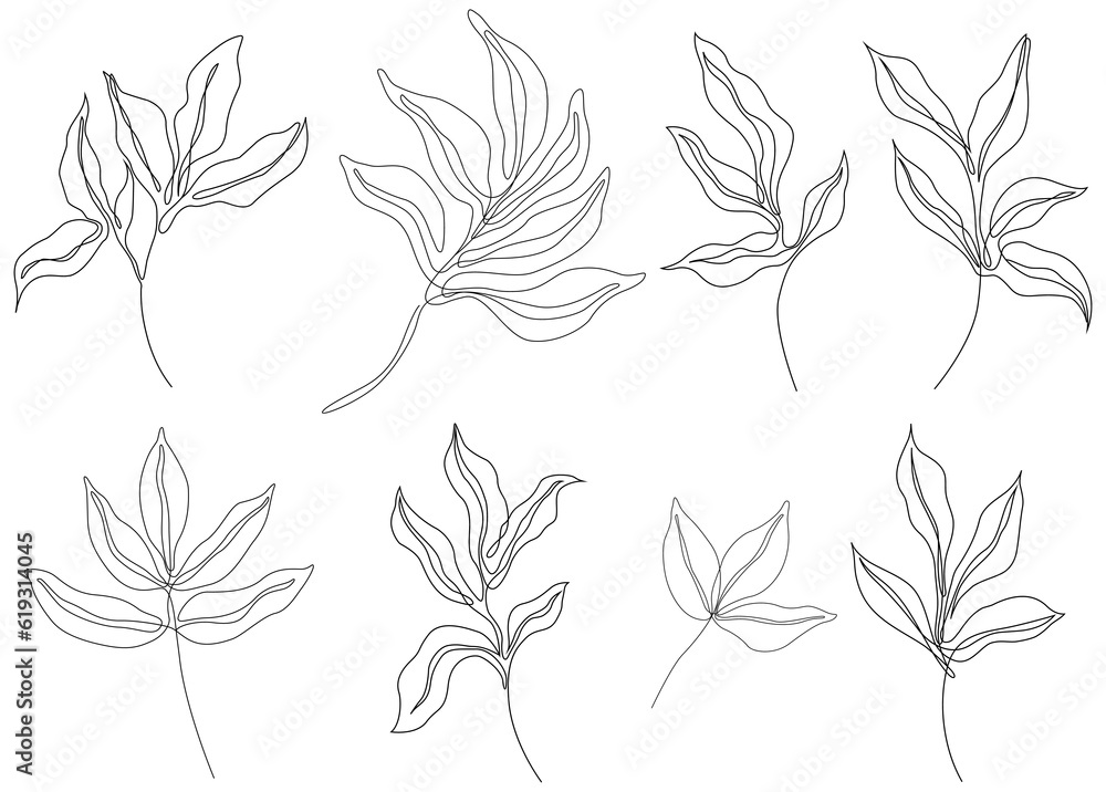 Rose leaves isolated on white. Hand drawn line abstract illustration.
Rose leaves isolated on white. Hand drawn line abstract illustration.