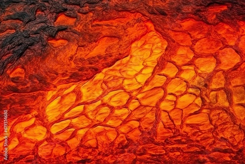 the fiery inside of an active volcano. Generative AI