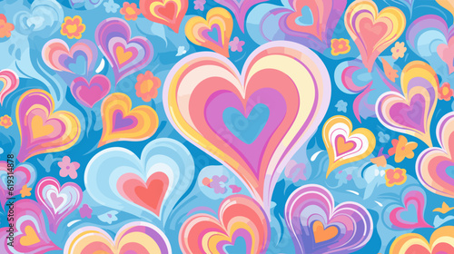 Groovy Hippie 70s Backgrounds: Retro Psychedelic Vector Texture