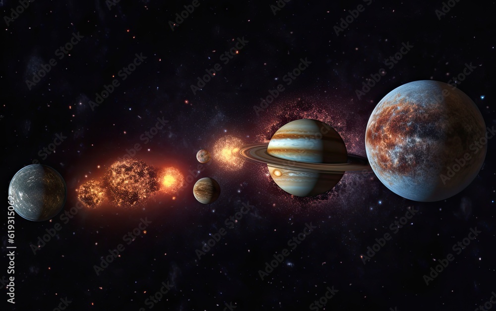 The planets in space. The planets in space.