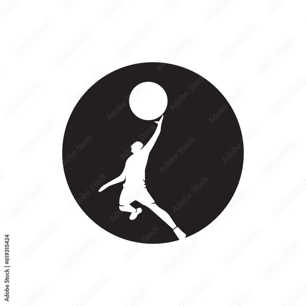 basketball athlete logo icon illustration. basketball athlete logo icon illustration.