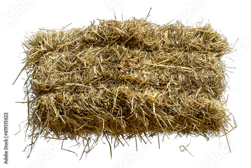 Leinwand Poster Straw heap isolated on transparent background.
