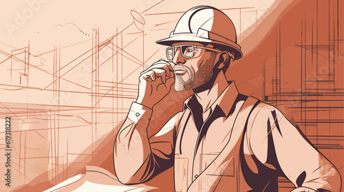 A skilled and innovative vector illustration of an engineer