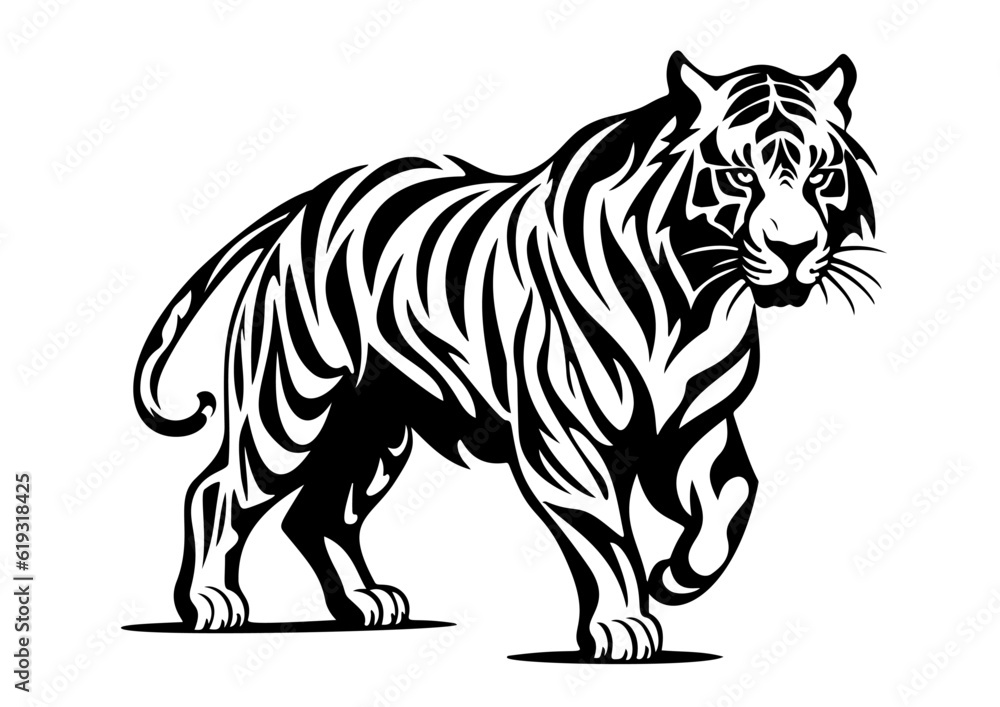 Fototapeta premium Tiger als Tribal Tattoo Kunst
