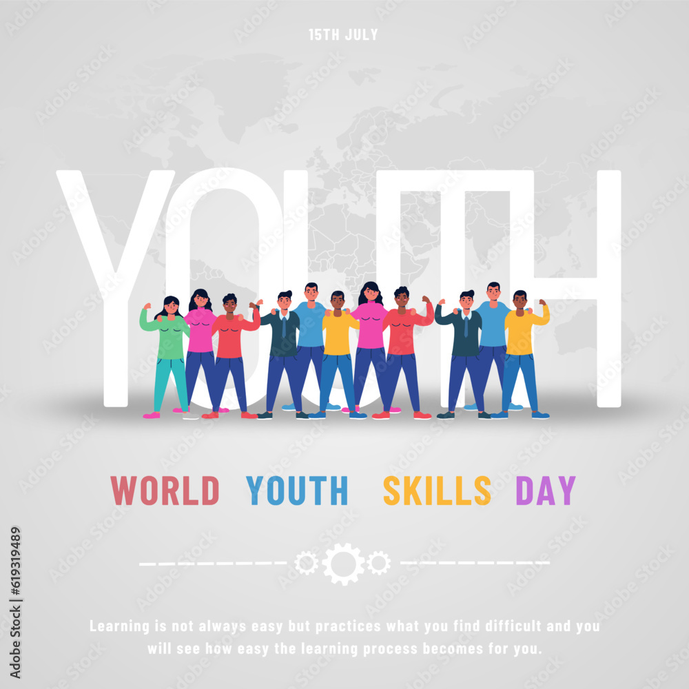 World youth skills day concept vector illustration.
