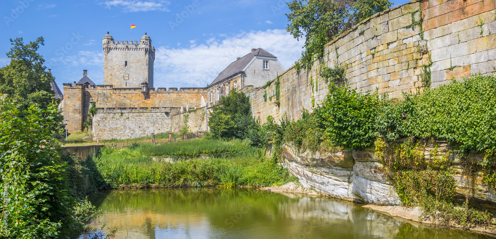 Panorama of the surrounding wall of the castle in Bad Bentheim, Germany