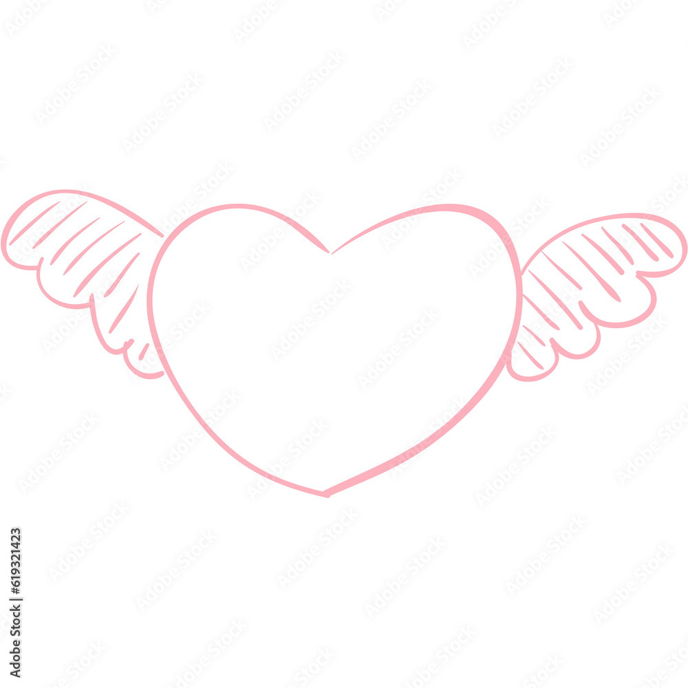 heart and text box drawing by hand heart and text box drawing by hand