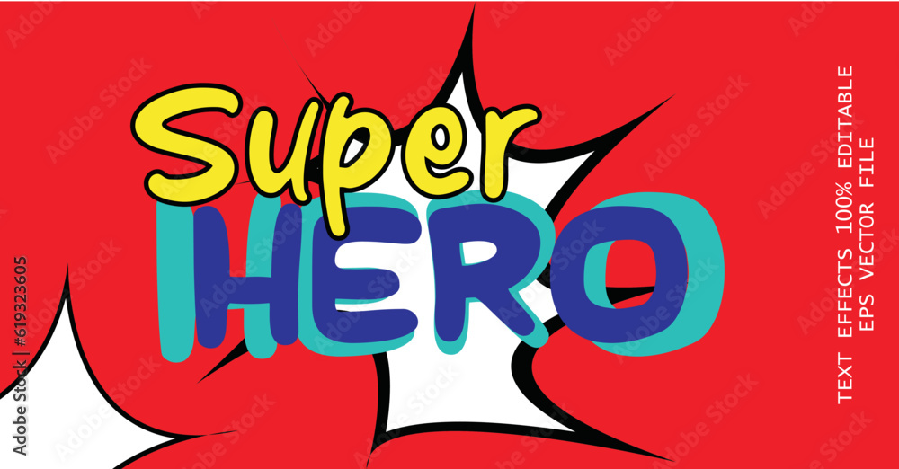 super hero effect text, editable super hero effect text, editable