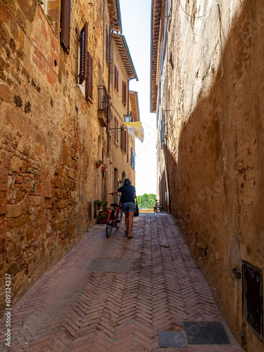 Pienza, a tiny village in the Tuscany, known as the ideal city of the Renaissance and a capital of pecorino cheese. UNESCO World Heritage Site. © wjarek