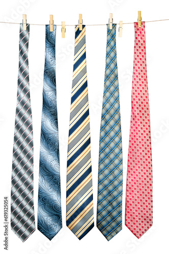 colorful ties isolated on a white background