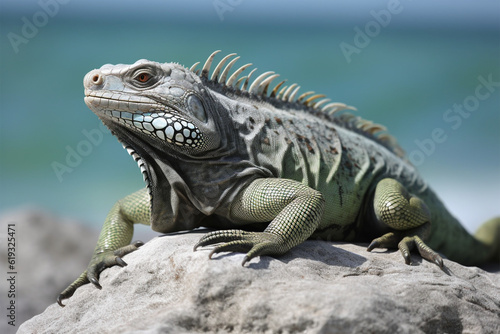 Generative AI. an iguana on a rock © imur