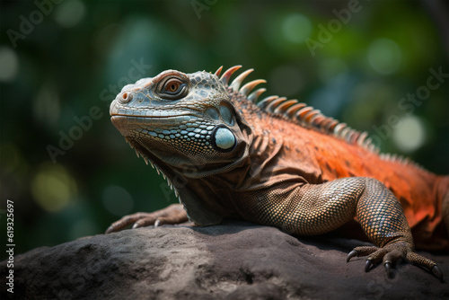 Generative AI. an iguana on a rock