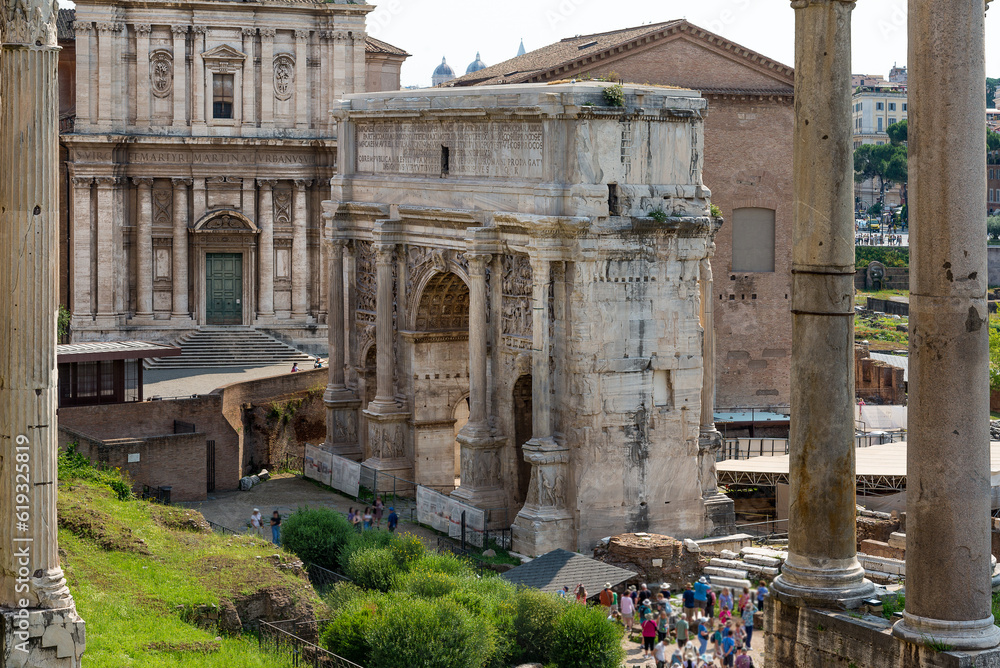 Obraz premium Roman forum and curia Julia in Rome, Italy