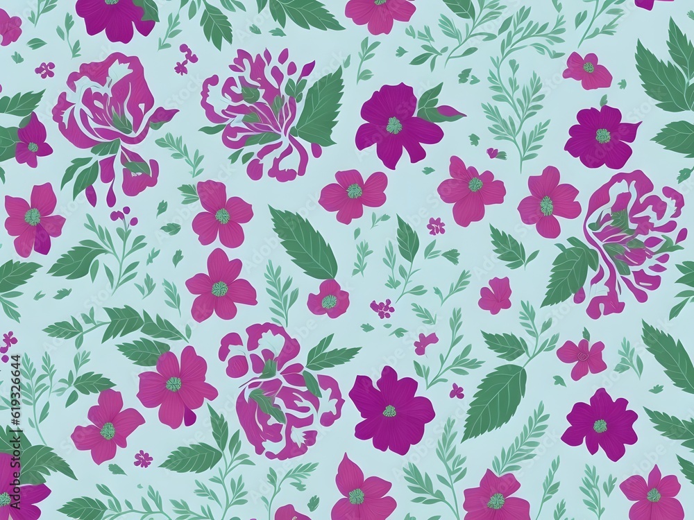 Obraz premium Seamless Cute Floral Background Pattern, Seamless Small Flower Background Pattern