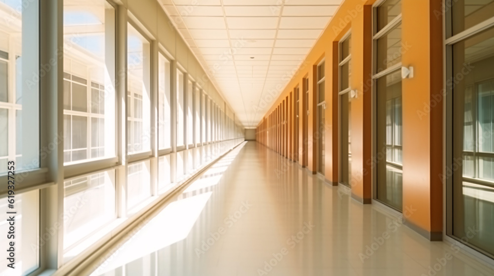 Obraz premium Abstract blurred hospital and clinic interior for background. Generative Ai