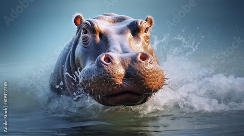 hippopotamus or hippo (Hippopotamus amphibius)