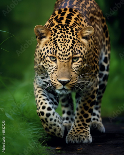 leopard (Panthera pardus). AI generative