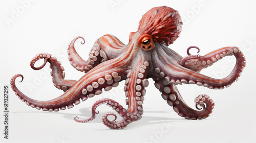 octopus (octopuses or octopodes) on isolated background. AI Generative