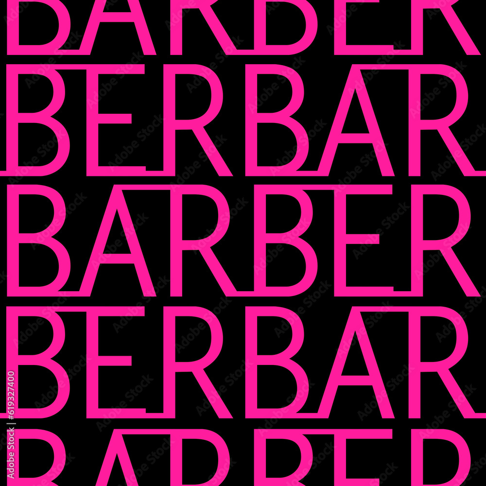 Seamless barber font colorful design pattern illustration.