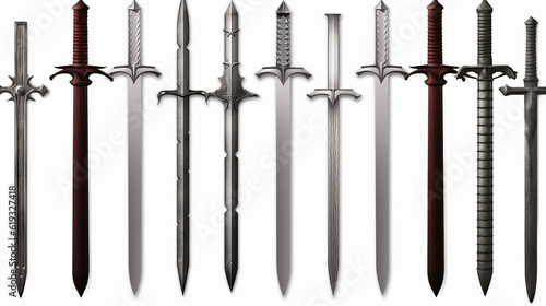 swords on isolated background. AI Generative