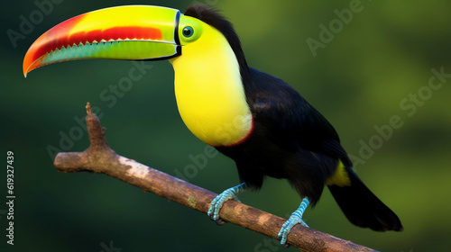 keel-billed toucan (Ramphastos sulfuratus). AI Generative.