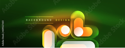 Neon circle abstract background. Template for wallpaper, banner, presentation, background