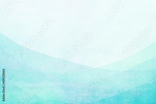 エメラルドグリーンの夏の海の水彩風背景