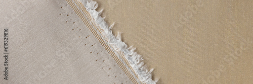 Vászonkép Sample beige fabric with front and back side for fabrics catalogue