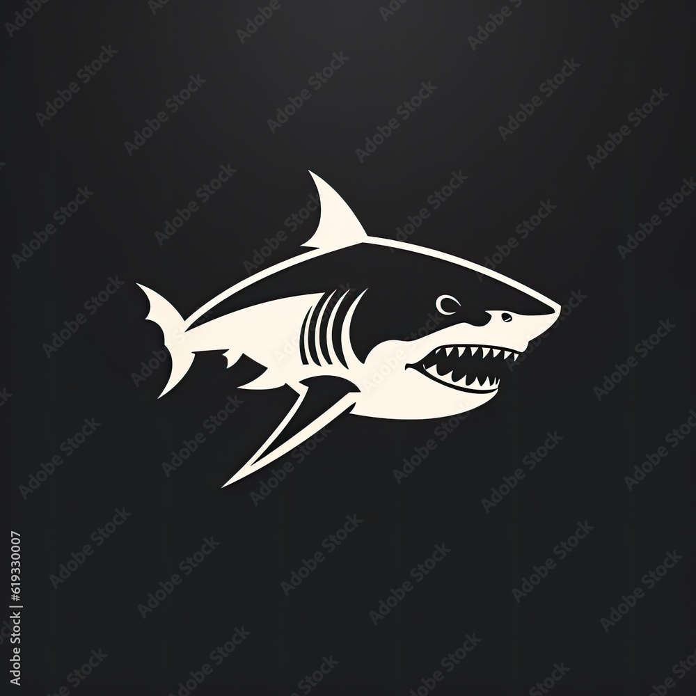 Shark - minimalistic logo template created using generative Ai tools Shark - minimalistic logo template created using generative Ai tools