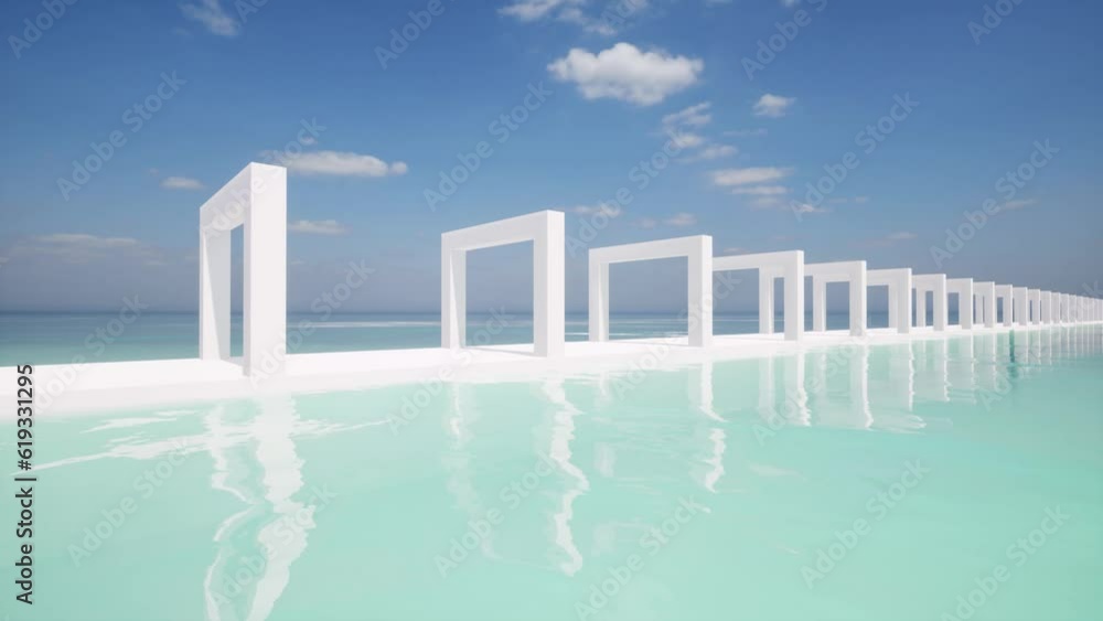 The newest architecture of the resort on the ocean 4k