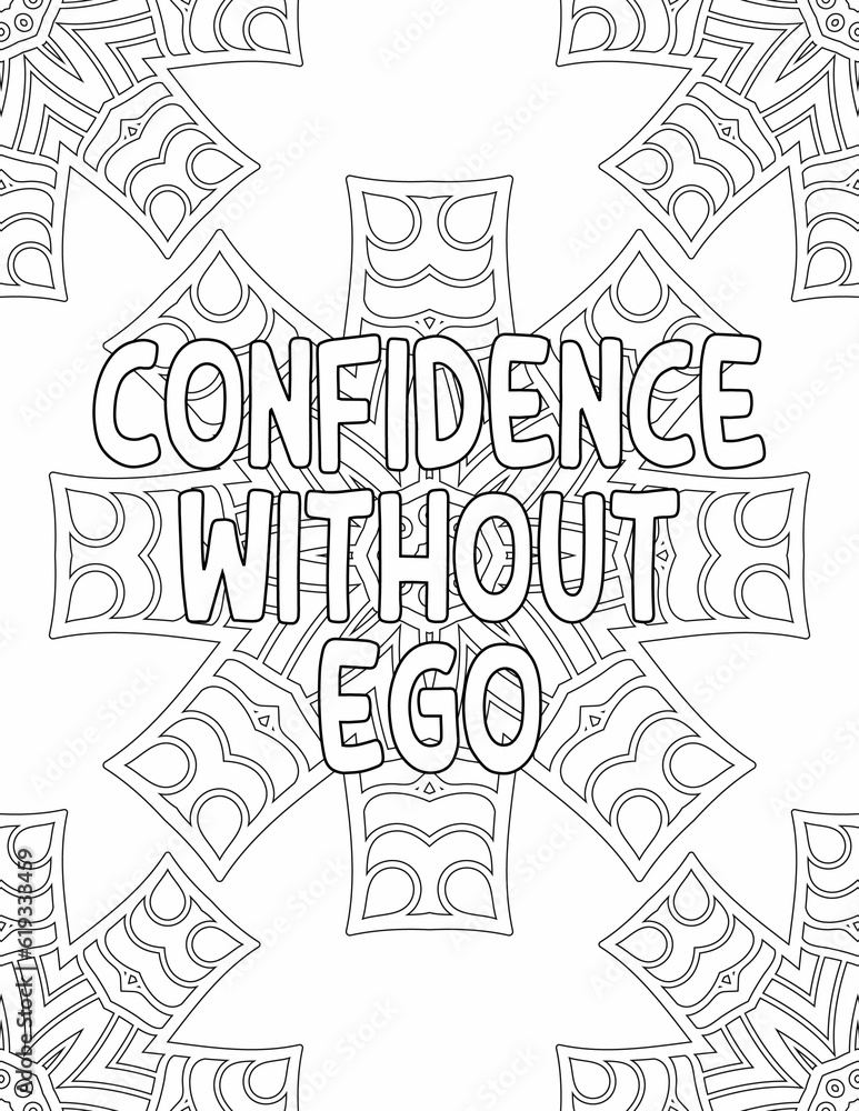 Inspiring Quotes Coloring sheet , Mandala Coloring Pages for Personal Growth for Kids and Adults