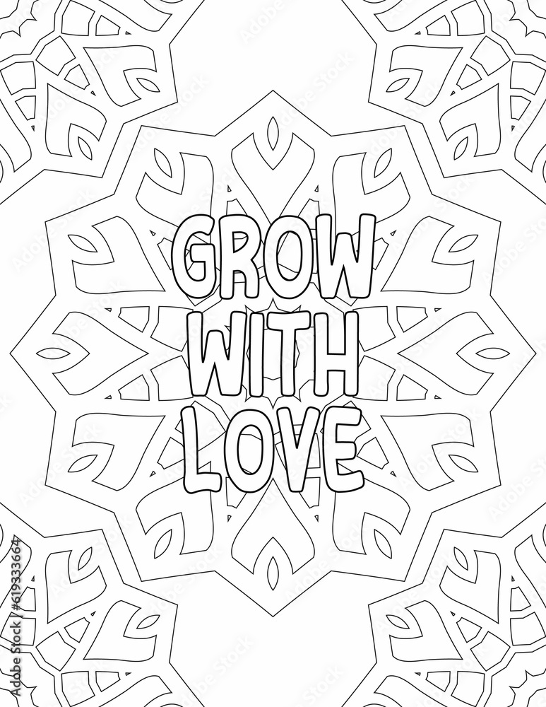 Printable Positive Vibes Coloring Pages, Mandala Coloring Pages for Self-love for Kids and Adults