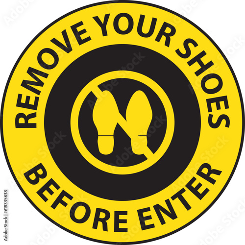 Remove your shoes before enter sign vector eps