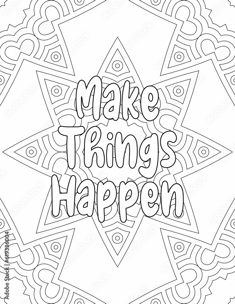 Positive Vibes Coloring sheet , Mandala Coloring Pages for Self-care for Kids and Adults