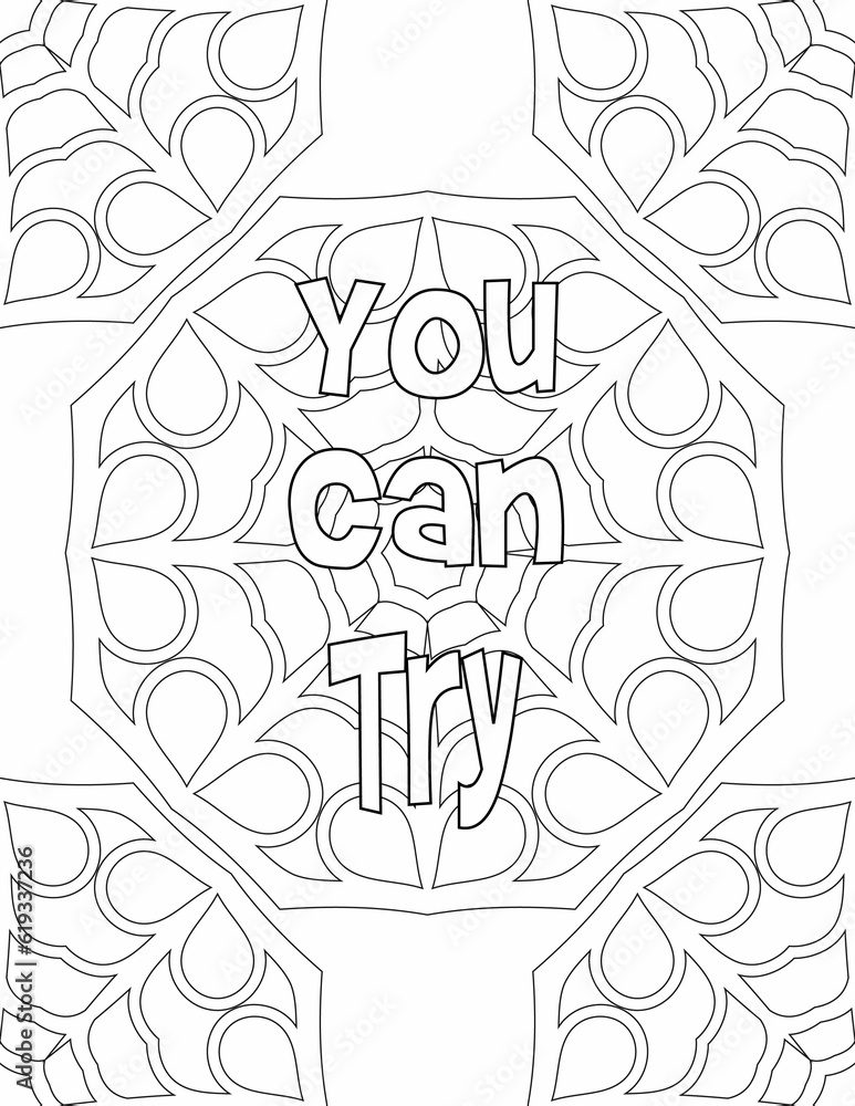 Growth Mindset Coloring sheet , Mandala Coloring Pages for Self-acceptance for Kids and Adults